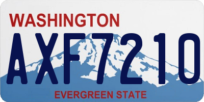 WA license plate AXF7210