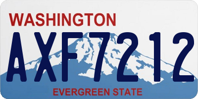 WA license plate AXF7212