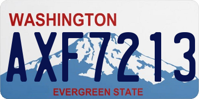 WA license plate AXF7213