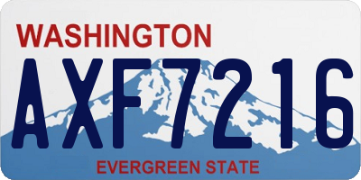 WA license plate AXF7216