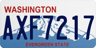 WA license plate AXF7217