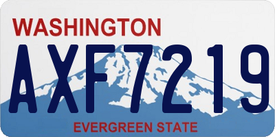 WA license plate AXF7219