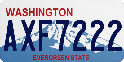 WA license plate AXF7222