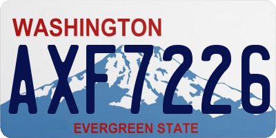 WA license plate AXF7226