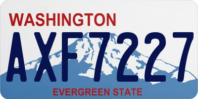 WA license plate AXF7227