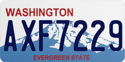 WA license plate AXF7229