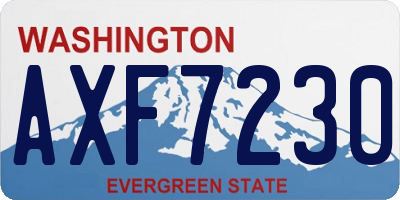 WA license plate AXF7230