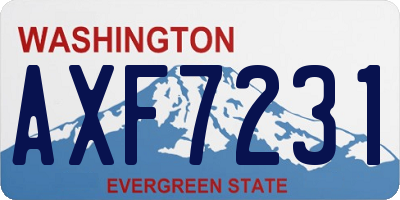 WA license plate AXF7231