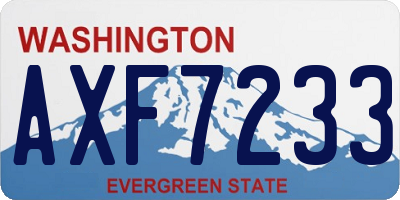 WA license plate AXF7233