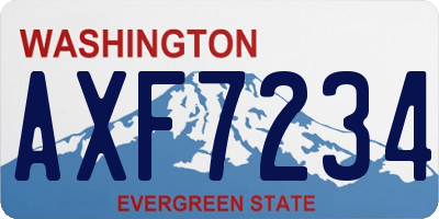 WA license plate AXF7234