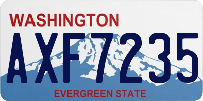 WA license plate AXF7235