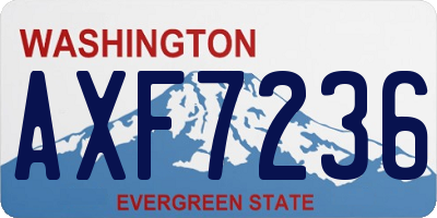 WA license plate AXF7236
