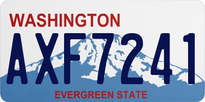 WA license plate AXF7241
