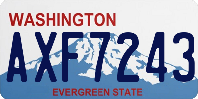 WA license plate AXF7243