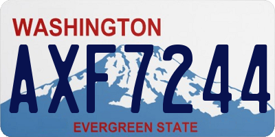 WA license plate AXF7244