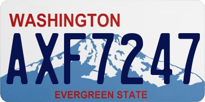 WA license plate AXF7247