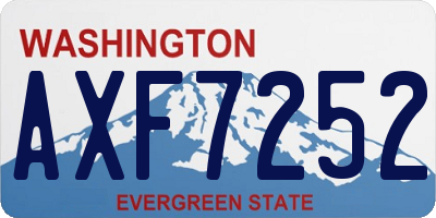 WA license plate AXF7252