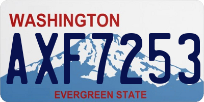 WA license plate AXF7253
