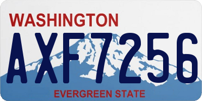 WA license plate AXF7256