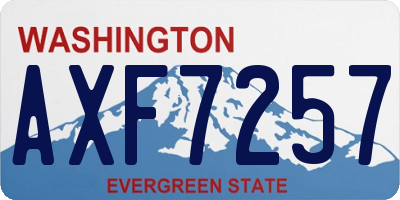 WA license plate AXF7257