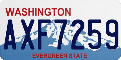 WA license plate AXF7259
