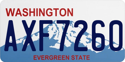 WA license plate AXF7260