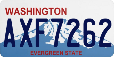 WA license plate AXF7262