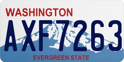 WA license plate AXF7263