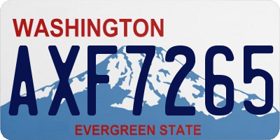 WA license plate AXF7265
