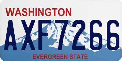 WA license plate AXF7266