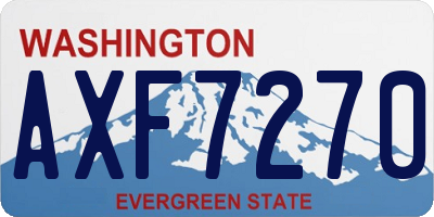 WA license plate AXF7270