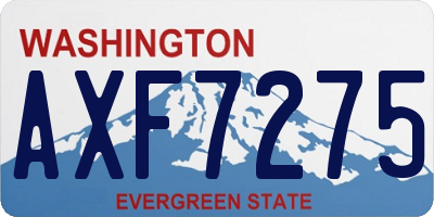 WA license plate AXF7275