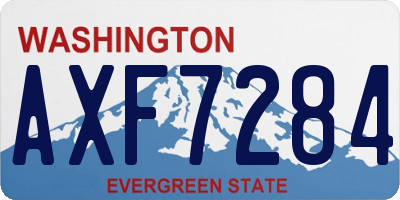 WA license plate AXF7284