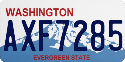 WA license plate AXF7285