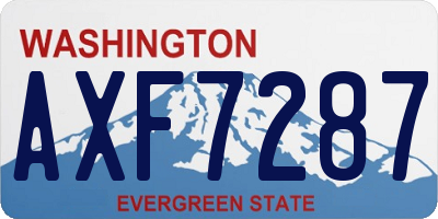 WA license plate AXF7287
