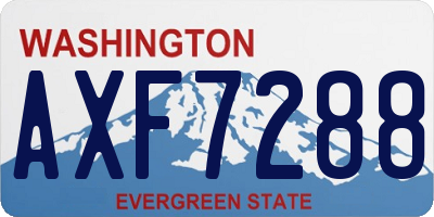 WA license plate AXF7288