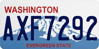 WA license plate AXF7292