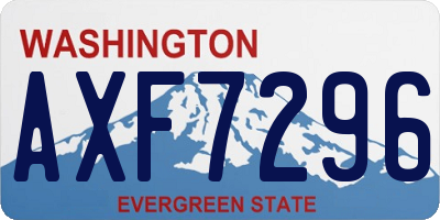 WA license plate AXF7296