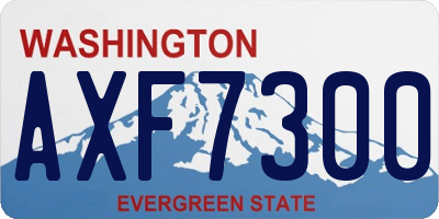 WA license plate AXF7300