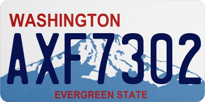 WA license plate AXF7302