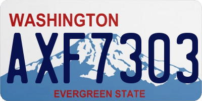 WA license plate AXF7303