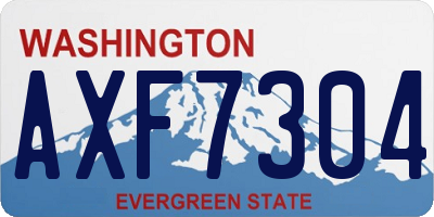 WA license plate AXF7304