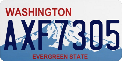 WA license plate AXF7305