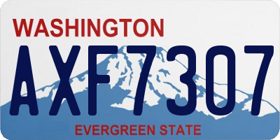 WA license plate AXF7307
