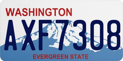 WA license plate AXF7308