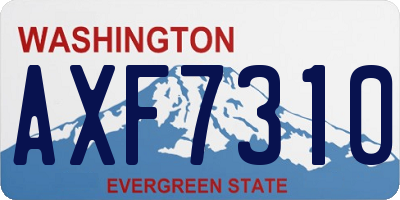 WA license plate AXF7310