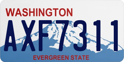WA license plate AXF7311