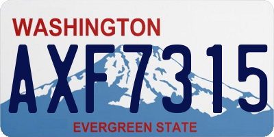 WA license plate AXF7315