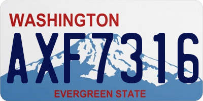 WA license plate AXF7316