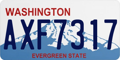 WA license plate AXF7317
